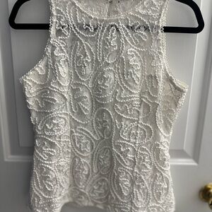 White House Black Market Sleeveless Lace Top